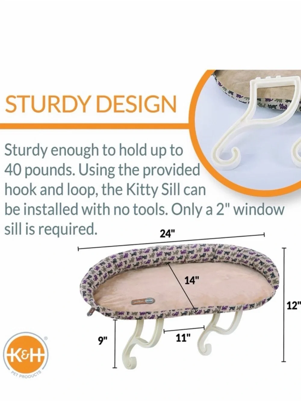 Bundle of 2 - K&H Pet Products Deluxe Kitty Sill Cat Window Perches